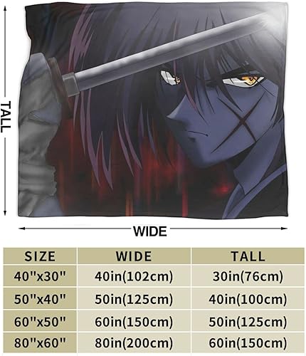 Miniatura 3 de Rurouni - Manta Kenshin ultra suave, manta de franela polar para sofá, cama, sofá, viajes, campamento, 50 x 40 pulgadas