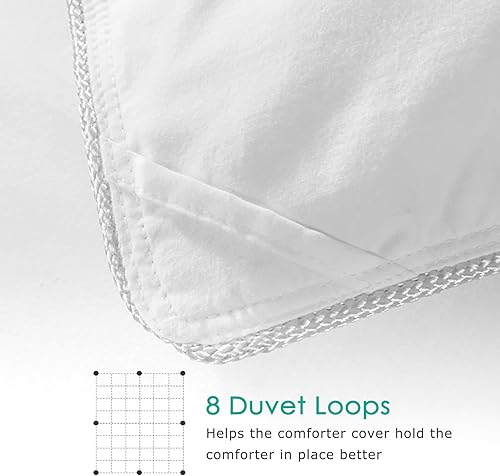 Miniatura 7 de APSMILE Edredón de fibra de plumón prémium tamaño Queen, relleno de edredón para todas las estaciones, tamaño Queen con 8 pestañas en las esquinas,