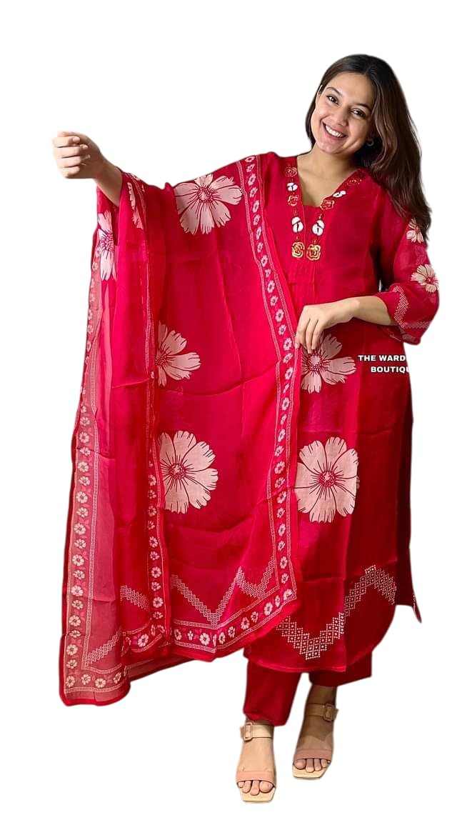 Jatsy Women Pure Cotton Kurta Pant Dupatta Set | Salwar Suit Set For Girls And Women's-image-49