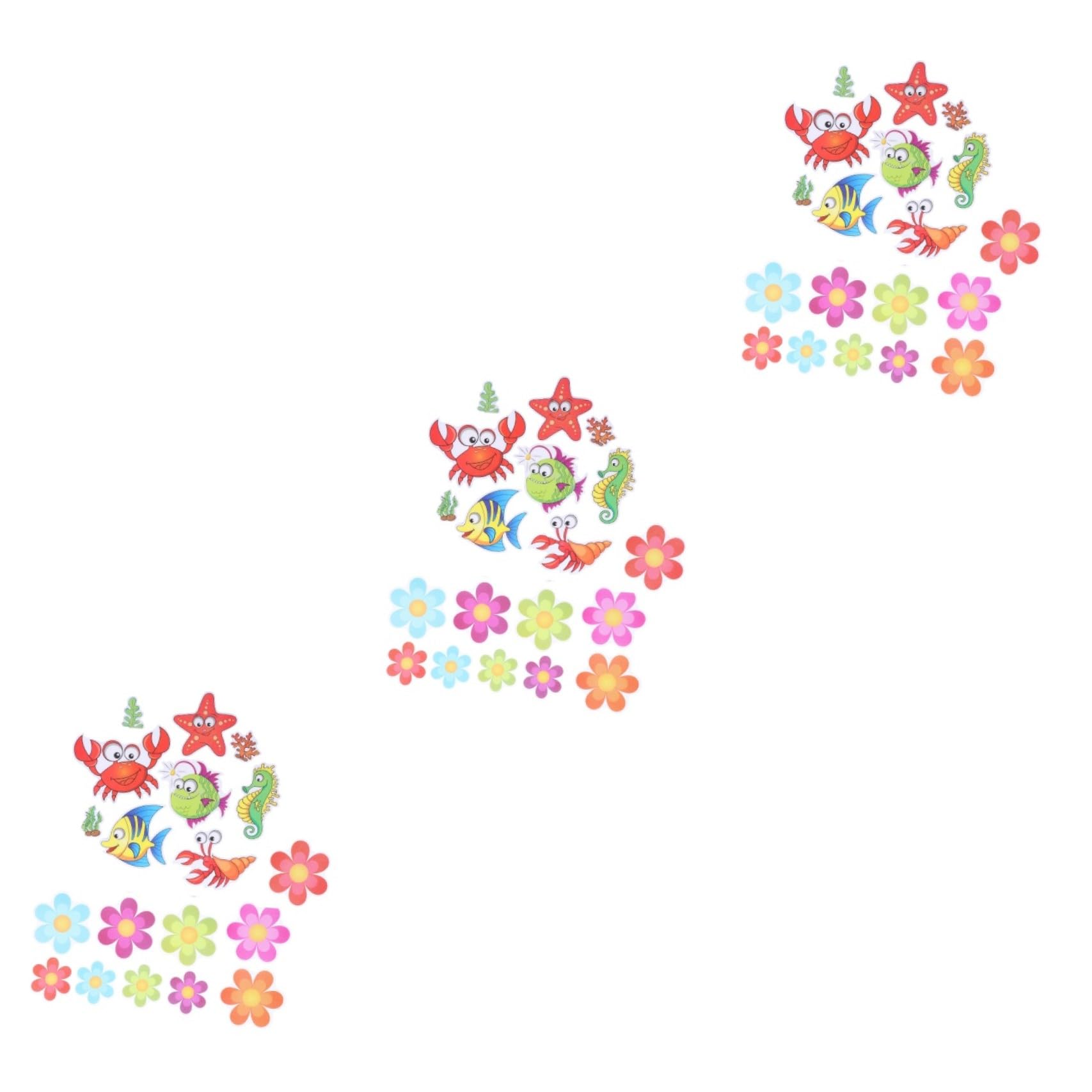 MAGICLULU 57stücke Peva rutschfeste Aufkleber Mit Buntem Blumenmuster Für Bad Toilette Und Zuhause Selbstklebende Antirutsch-Sticker Für Mehr Und Dekoration