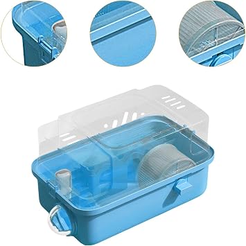 Hamster Cage Small Animal Cage Large 2 Tiers Creative Hamster Habitat House, for Hedgehog Sugar Glider Rats Gerbils, Blue