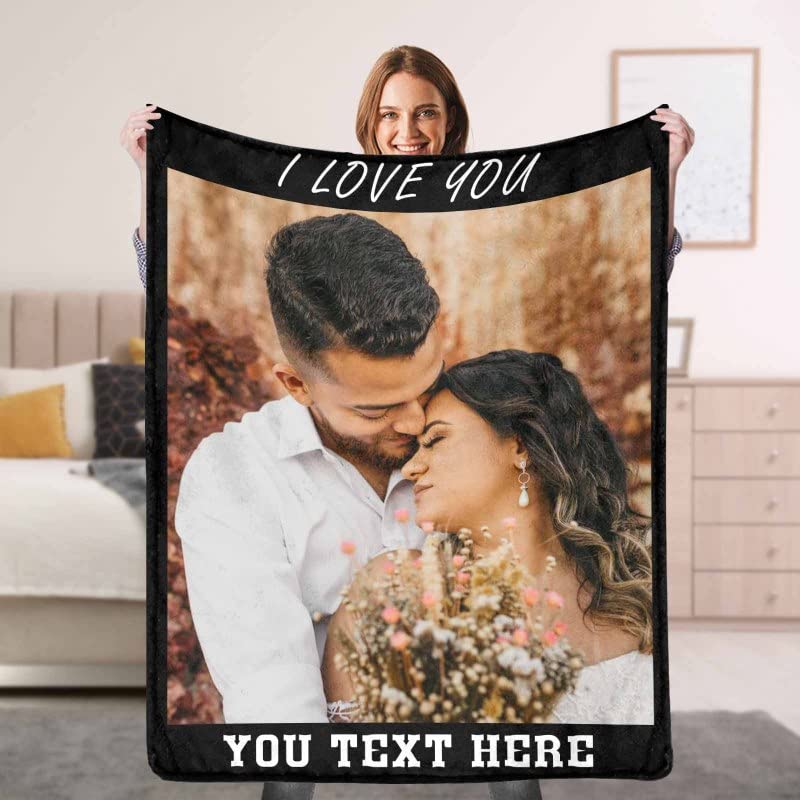 Artsadd Custom Blankets with Photos Text Personalized Pictures Collage Blankets Customized Flannel Throw Blanket Gifts for Mom Dad Best Sister Family Wife 1 Collage 50"x60"