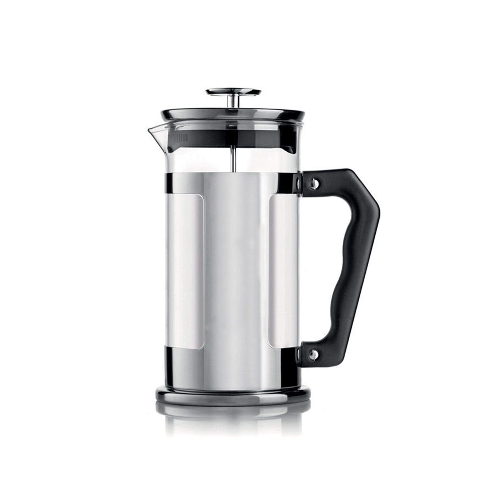 Cafetera de Prensa Francesa aislada | Cafetera de Acero Inoxidable de 4 Tazas para Verter el café | Vidrio de borosilicato Transparente de 940 ml