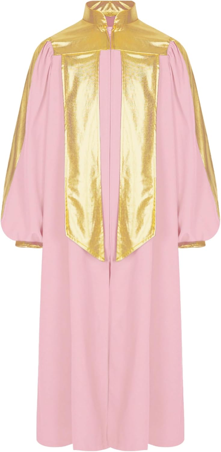 FEESHOW Kids Boys Girls Choir Robe for Church Baptism Clothes Bathrobe Praise Worship Thobe Graduation Gown