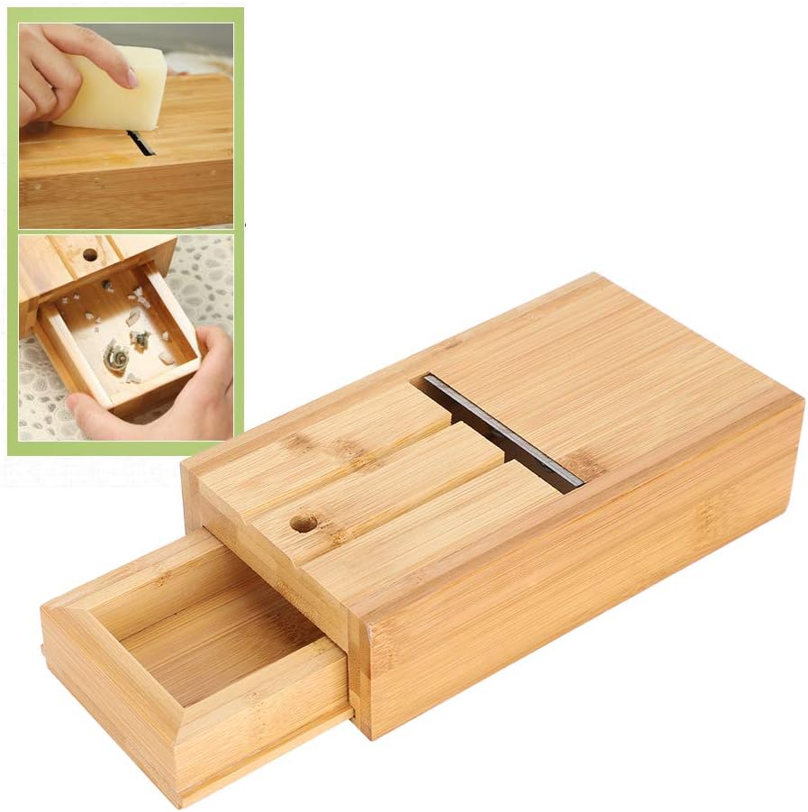 Soap Cutter,Wood Soap Beveler with Drawers,Easy to Collect Soap Residue and Use,for Repairing soap Surface, soap Edge(7.7x4.3x2 inch)