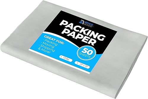 Hojas de papel de embalaje para mudanzas, 1.5 libras, 50 hojas de papel de periódico, imprescindibles en tus suministros de mudanza, 27 x 17