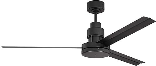 Craftmade MND54FB3 Mondo - Ventilador de techo para exteriores de 54 pulgadas con control remoto, 3 cuchillas, negro plano