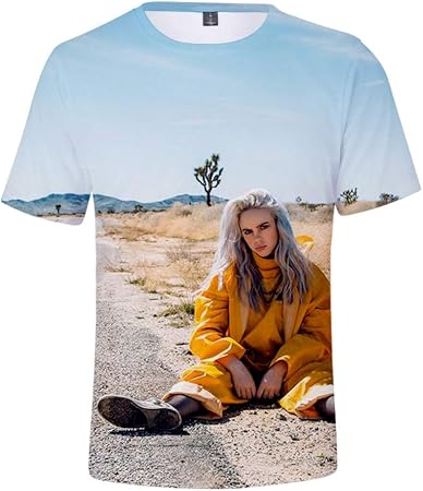 T-Shirt 3D Stampa Maglietta Corta Unisex Stampata Manica Corta Billie Eilish,B,3XL  : Amazon.it: Abbigliamento