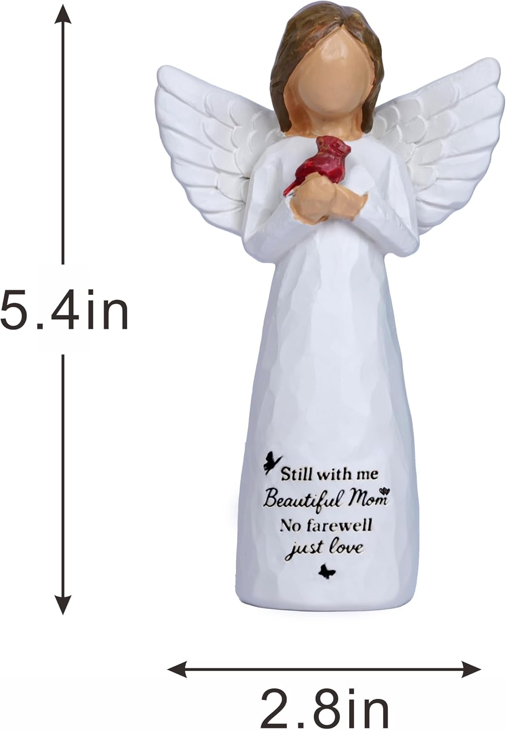 Angel Cardinal Gifts for Women Red Cardinal Decor Angel Figurine Sympathy Gifts for Loss of Mother Mom One Grief Gifts for Women Memorial Gift Resin Home Decor Sculpted Hand-Painted Figurines Gift - Image 5
