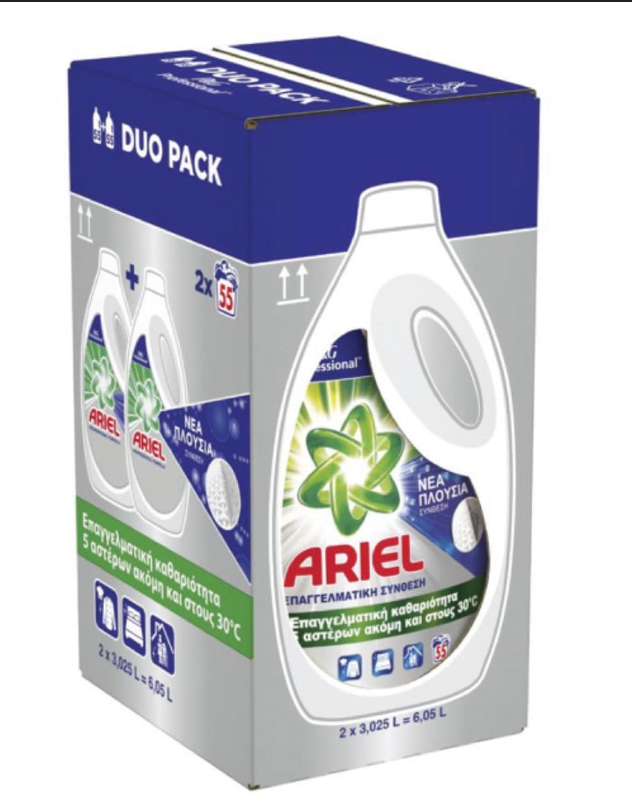 Ariel Professional Flüssig Color Waschmittel, 120 Waschladungen, 6L (2 x 3L), Ausgezeichnete Fleckentfernung schon ab der ersten Wäsche, professionelle Formel für den professionellen Einsatz.