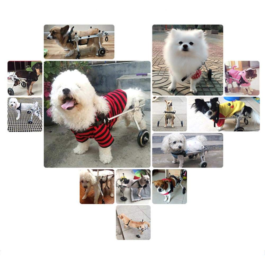 Pet Wheelchair Walking Cart Walker Dog Mobility Aids Obstacle Rear Leg 2 Wheel Rear Dog Scooter Adjustable Mobility Harness,XXS