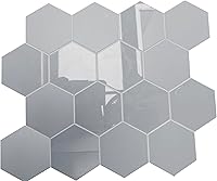 Vista 8 de Azulejos hexagonales de alta calidad para despegar y pegar, blanco impermeable para salpicaduras, azulejos de mármol autoadhesivos para cocina, baño
