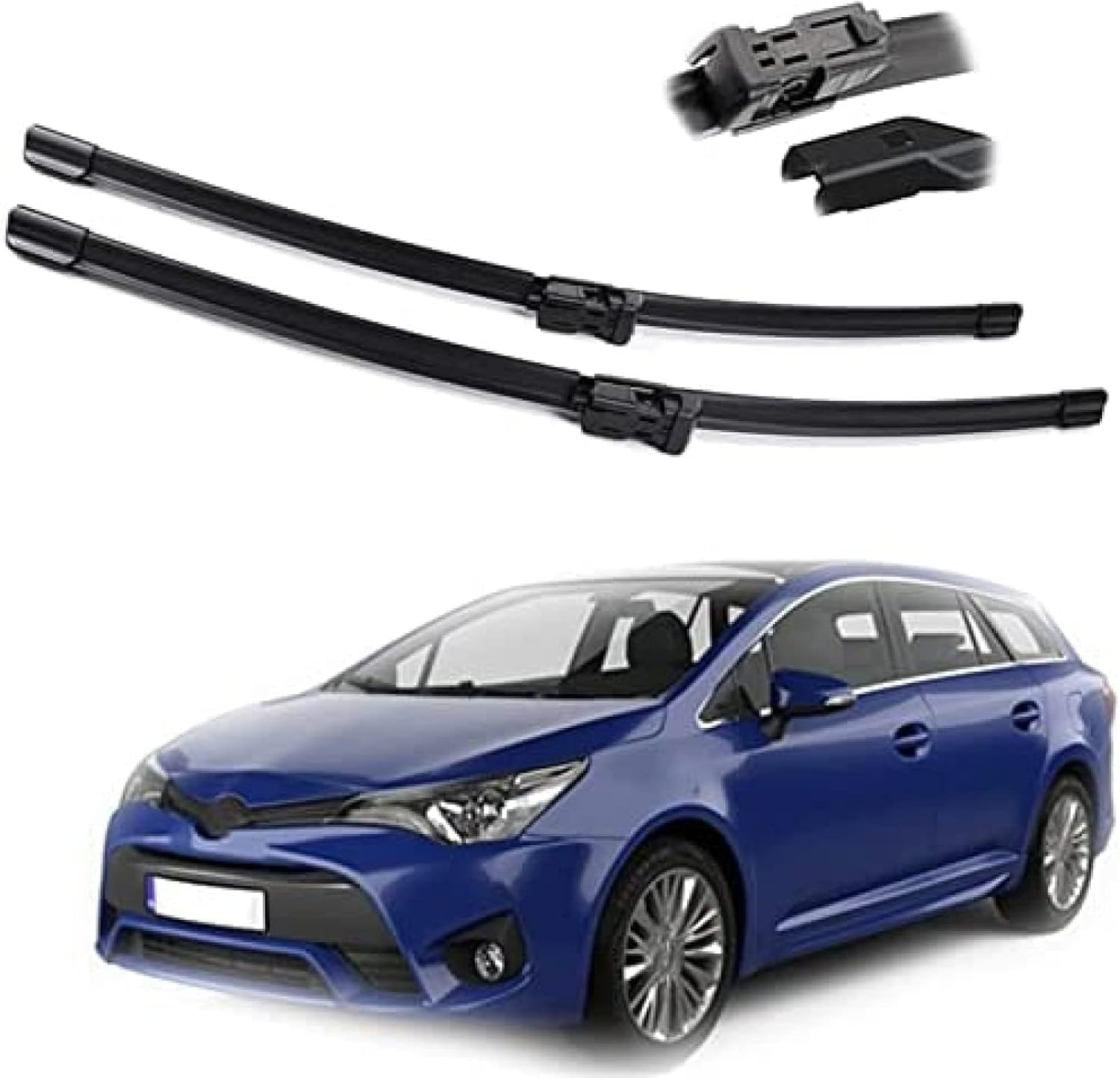 RESKIU Car Front Windshield Wiper Blade Set Replacement for Toyota Avensis T270 MK3 2009 2010 2011 2012 2013 2014 2015-2018, All Season Windscreen Wipers Quiet Easy Installation