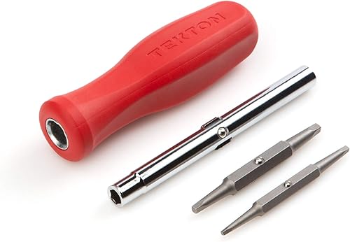 Miniatura 37 de TEKTON 6 en 1 Phillips/Slotted Multi-Bit Driver (#1 x 3/16 in., #2 x 1/4 in., Rojo) DMS18010 Establecer,Negro -,Rojo