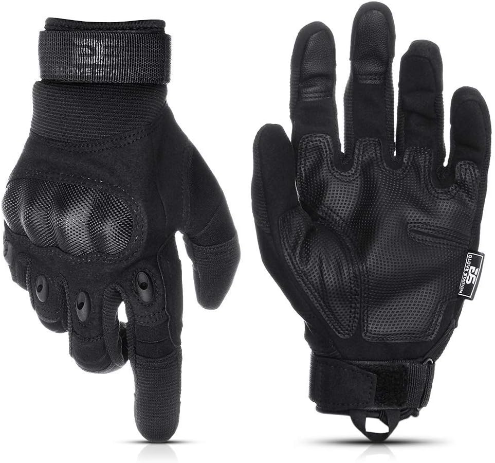 Glove Station Motorcycles Tactical Rubber Full Fingers with Touchscreen Capable for Outdoor Sports Mountain Biking Dirt Bike Cycling Riding Scooter Airsoft Paintball Training Gloves : Automotive