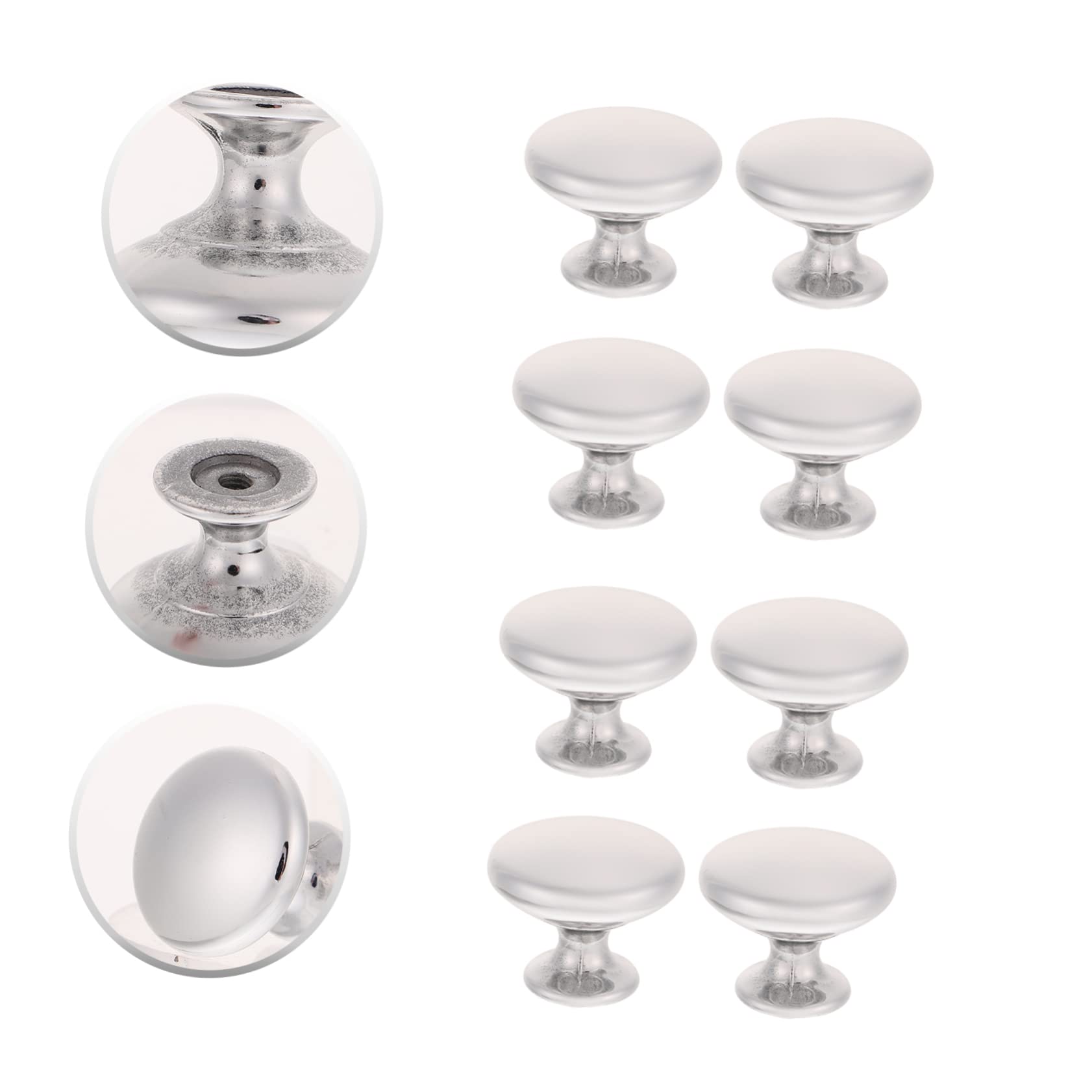 Lurrose 30 Pomelli per Armadi in Lega di Zinco e Alluminio, Argento, Facili da Installare, Eleganti per Cassetti e Mobili
