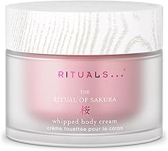 RITUALS The Ritual of Sakura Body Cream, Cherry Blossom and Rice Milk Moisturising Body Cream - Nourishing Formula for Soft and Velvety Skin, Delicate Floral Fragrance, Glass Jar