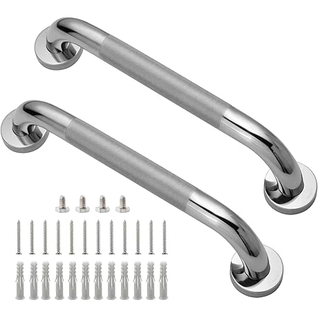 12 Inch Shower Safety Grab Bar for Bathrooms (2-Pack)
