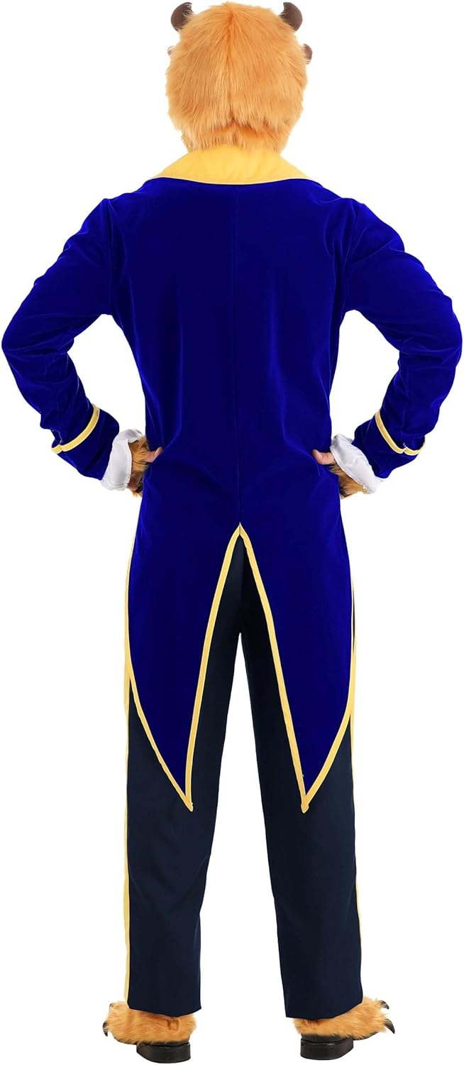 Official Mens Beauty and the Beast Costume for Halloween - Includes Jacket, Vest, Hood, and More