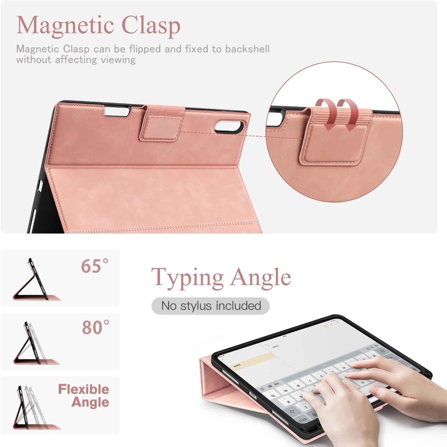 Antbox Case for iPad Air 11-inch M4/M3/M2 (2026/2025/2024), iPad Air 5th/4th Generation 10.9'' Vegan Leather with Pencil Holder Typing Angle Auto Sleep/Wake Muti-Stand
