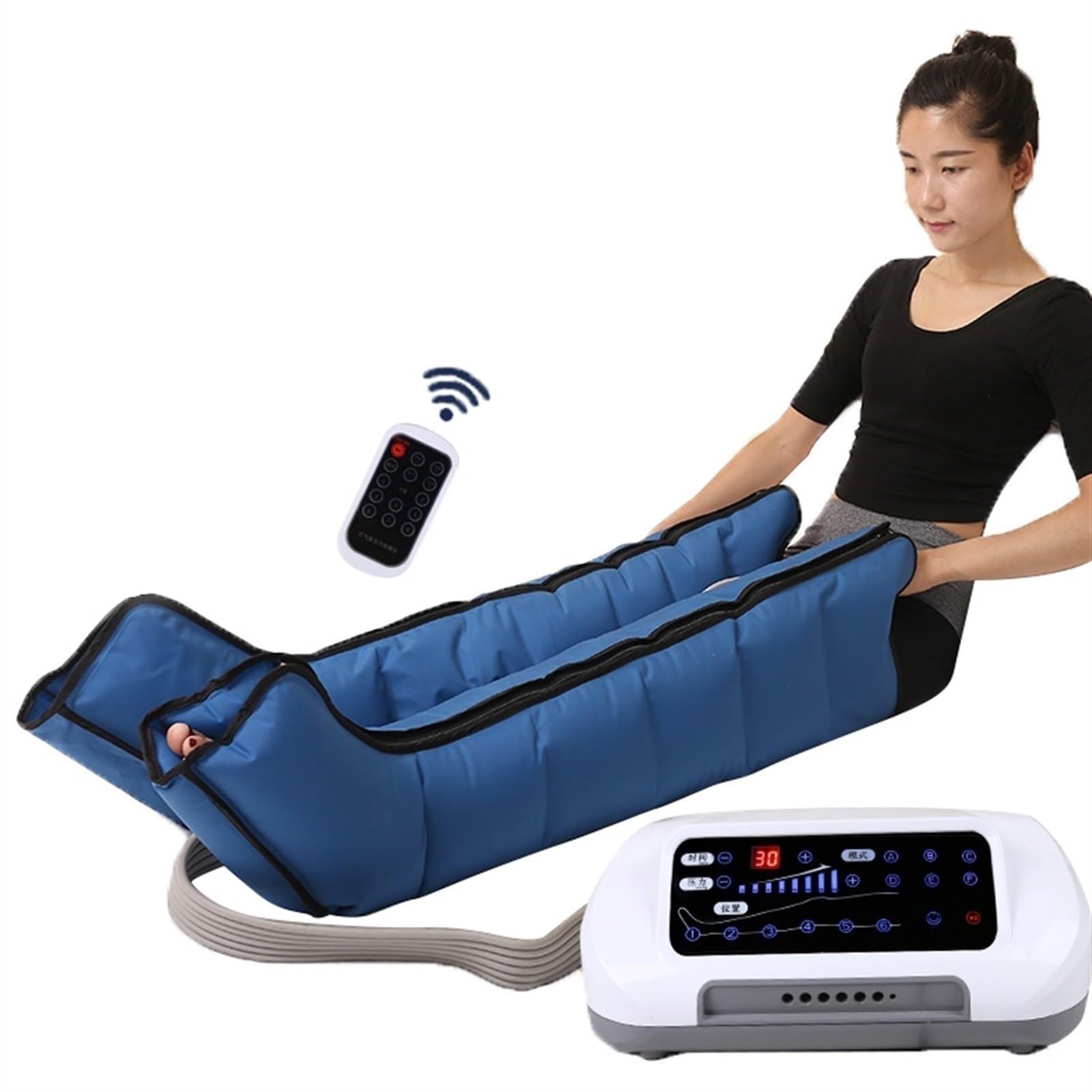 Bein Kompression Massager Fuß und Kalb Massager Maschine für Füße Beine Kälber Muskelentspannung mit Remote-Contor für Beine Schmerzlinderung Ermüdung (Color : 1 arm 2 leg 1 belt and machine, Size :