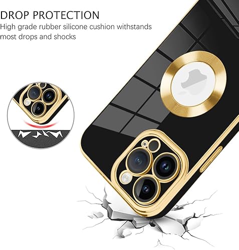 Miniatura 2 de ZIYE Funda diseñada para iPhone 14 Pro Max, bonita funda de lujo chapada con protección para cámara, funda protectora de silicona TPU compatible con