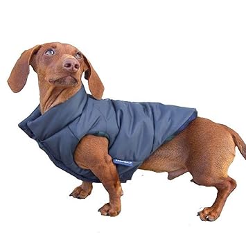 DJANGO Puffer Dog Jacket and Reversible Cold Weather Dog Coat with Full Coverage and Windproof Protection (Small, Matte Navy)