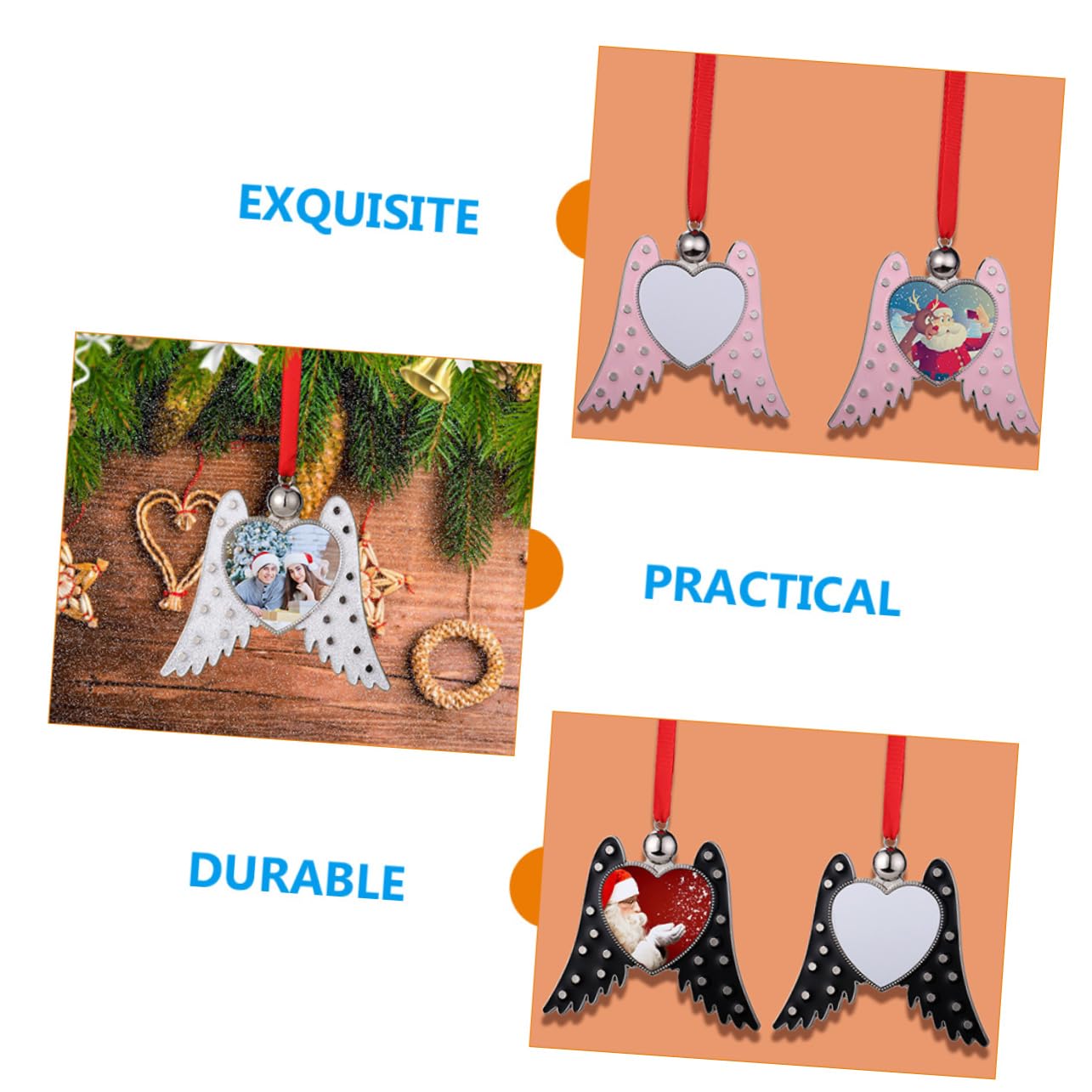 Cabilock 3 Ensembles Pendentif Sapin De Noël Lumières Féériques Lumière Décor d'ailes d'ange De Noël Guirlande Lumineuse Extérieure Vignes avec Guirlandes Lumineuses Aile Métal 3 Pièces * 3