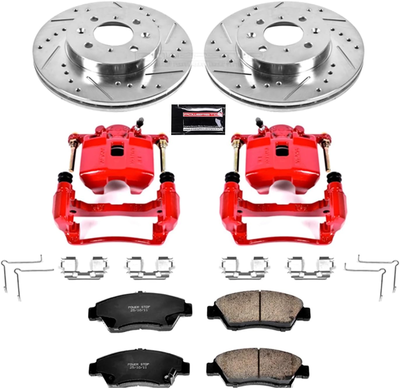Power Stop (KC5392) 1-Click Performance Brake Kit with Calipers For Acura TSX 2011-2014, Honda Accord 2011-2012 [Model Specific]