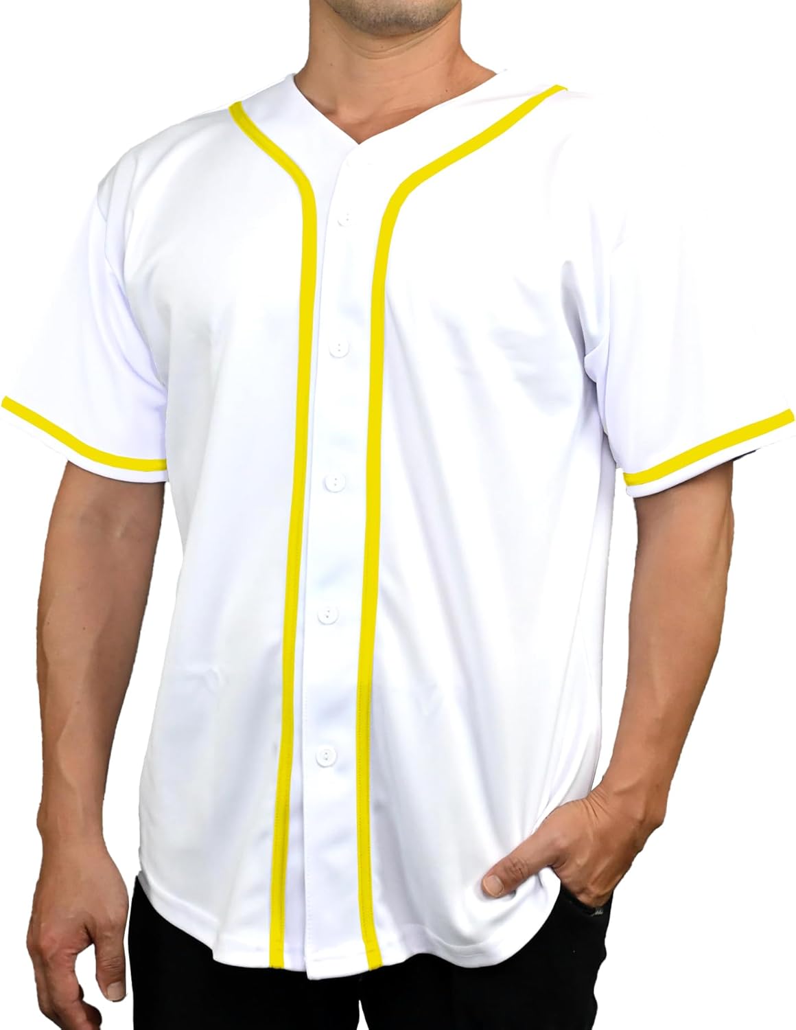 Men's Baseball Jersey Button Down Premium Hip Hop T Shirts Sports Uniform