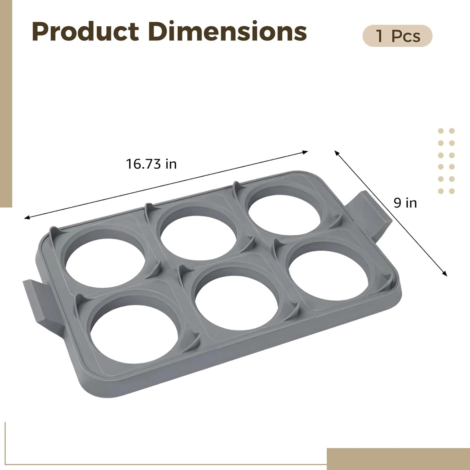 Silicone Egg Rings, 6-Hole Nonstick Molds for Frying, Compatible with Blackstone Griddle, Tray with Handles, Heat Resistant
