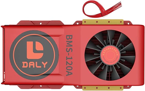 DALY Smart BMS 4S 12V 120A LiFePO4 PCB Protection Board with Balance Leads, Wires 3.2V Battery Protection Module BMS for 18650 Battery Pack 12V with UARTSmart BMS,120A Fan