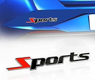 Car 3D Metal Sports Decals,Universal Car Badge Decals,Sport Letter Logo Trunk Decoration,Trunk Fender 3D Sticker Modificat...