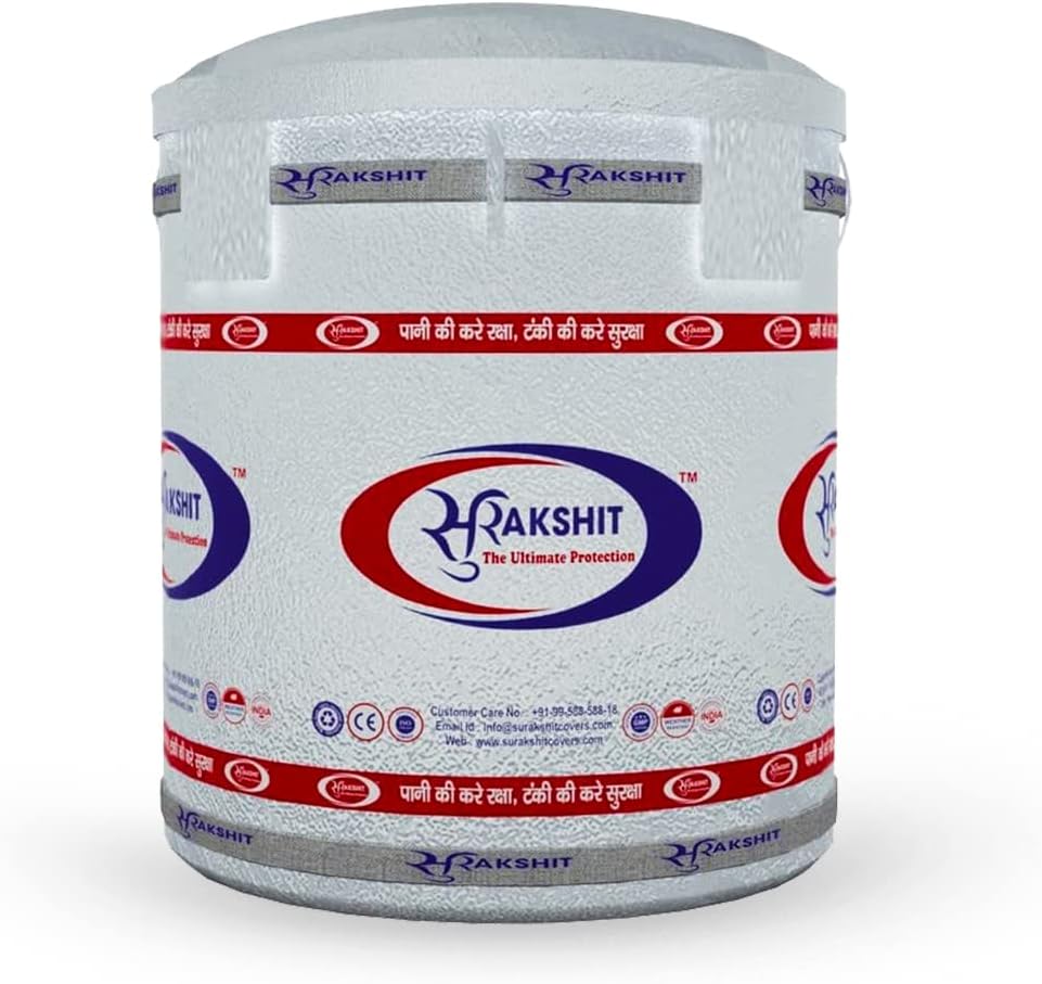 SURAKSHITSURAKSHIT Insulated Fabric Thermal Water Tank Cover/Jacket for Hot & Cold Weather, 9 Layer Roof Water Tank Cover to Protect from High Or Low Temperature (1000 Liter)