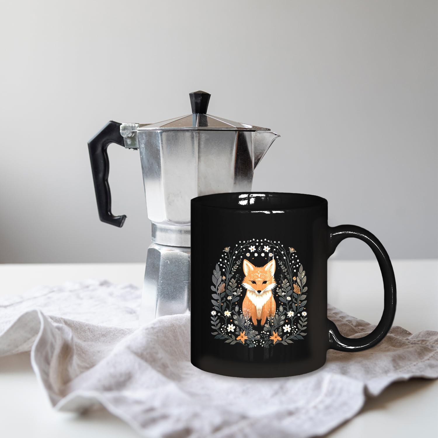 Dark Fox Coffee Mug Themed Gifts for Women Girls Men Fox Lovers, Academic Ceramic Coffee Mug 11 oz - Image 3