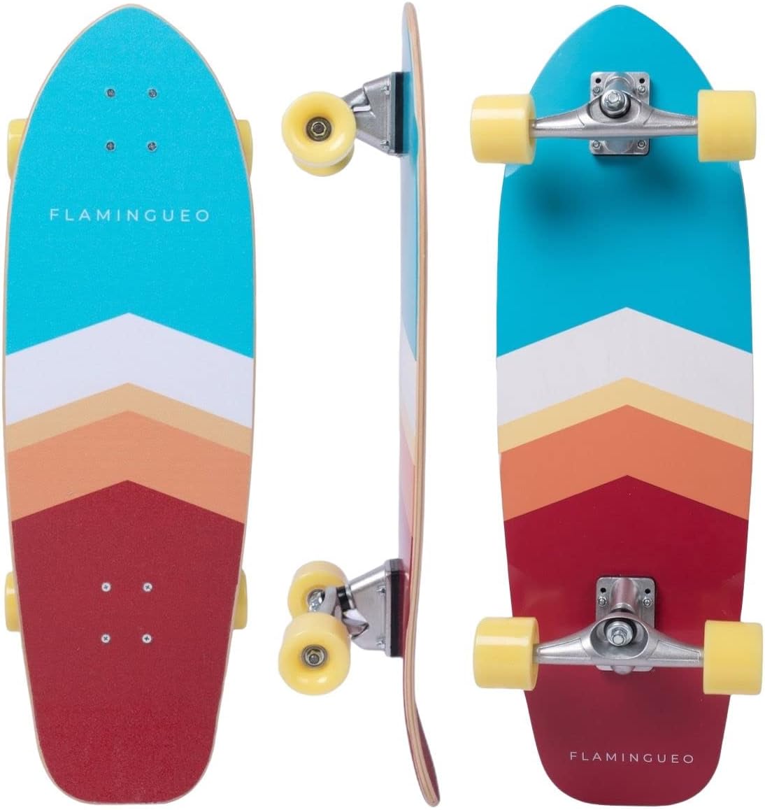 Flamingueo Surf Skate Board, Hardness 80AB, Skateboard Surfskate ABEC-7, Complete Skateboard, Adult Skateboard, Monopatin Surf Board, Pump Surf Skate