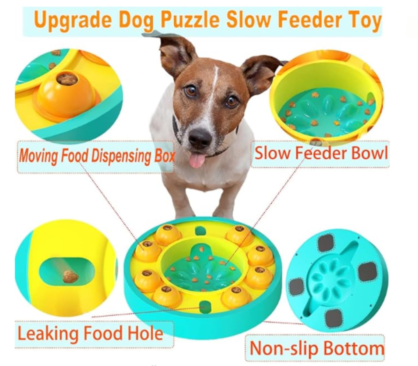 Interaktives Hunde-Puzzle-Spielzeug für Hunde und Katzen, langsames Fressnapf, Hunde-Puzzle, langsames Füttern, Spielzeug, für Training und geistige Bereicherung (d)