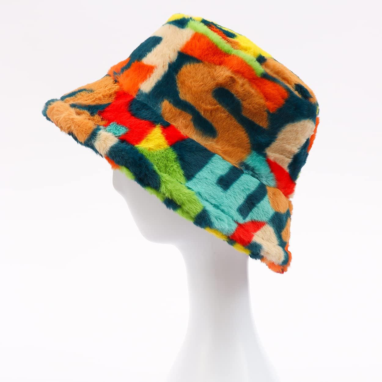 Fuzzy Bucket Hat for Women Furry Fur Bucket Hat Winter Warm Plush Fisherman Fluffy Sherpa Bucket Hats - Image 3