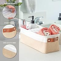 Vista 2 de OrganiHaus Narrow Storage Bins 15x06in, Small Closet Bins for Shelves, Bathroom Storage Baskets for Shelves, Narrow Baskets, Fabric Organizer with