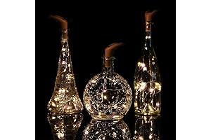 6 Pack Solar Bottle Lights, Premium 10 LED Warm White Copper Wire...