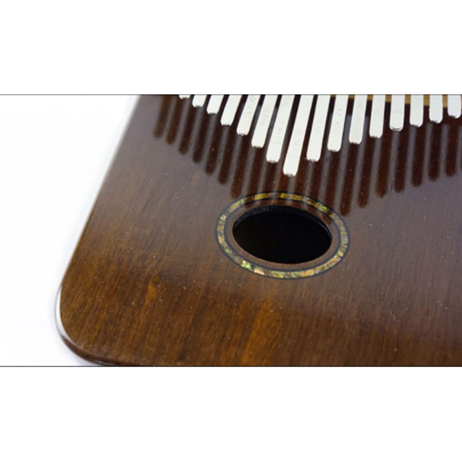 Exquisiter Klang Nussbaumbox Daumenklavier Oval Schallloch 17 Tasten 21 Tasten Weihnachtsstrumpf Stuffer Geschenk, tragbares Fingerklavier Einfach zu Spielen