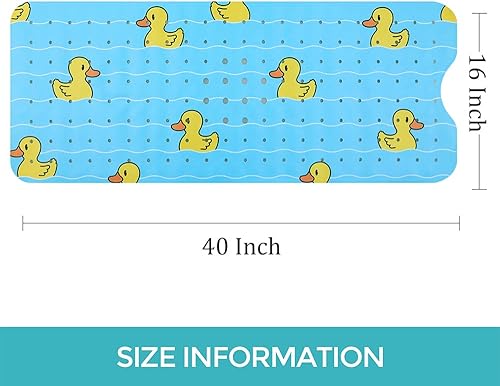 Miniatura 10 de Alfombra de bañera antideslizante para niños y bebés, de 40 x 16 pulgadas, extra larga, antideslizante, con ventosas y orificios de drenaje, color