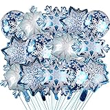 20PCS Snowflake Foil Balloons Winter Wonderland Party Decorations - Winter Holiday/Xmas/Christmas Pa