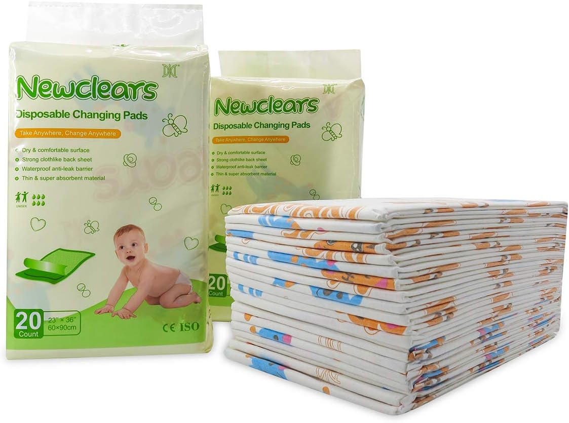 Baby Disposable Underpads Breathable Incontinence Diaper Changing Pads, 20 Count/Pack (23''x36'' - 2pack(40 Count))
