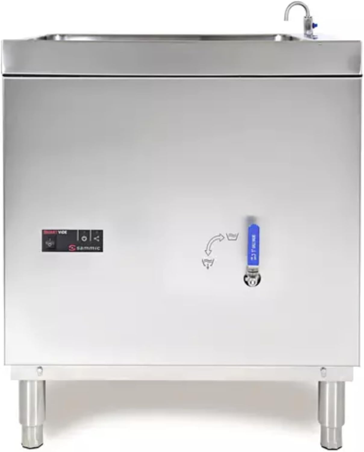 Sammic 1180414 Sous Vide Heated Tank, 120-Liter/30-Gal, Stainless Steel, Insulated, Hinged Lid, Filling Tap and Drain Key, Overflow Prevention, 208-240V, Compatible with SmartVide XL