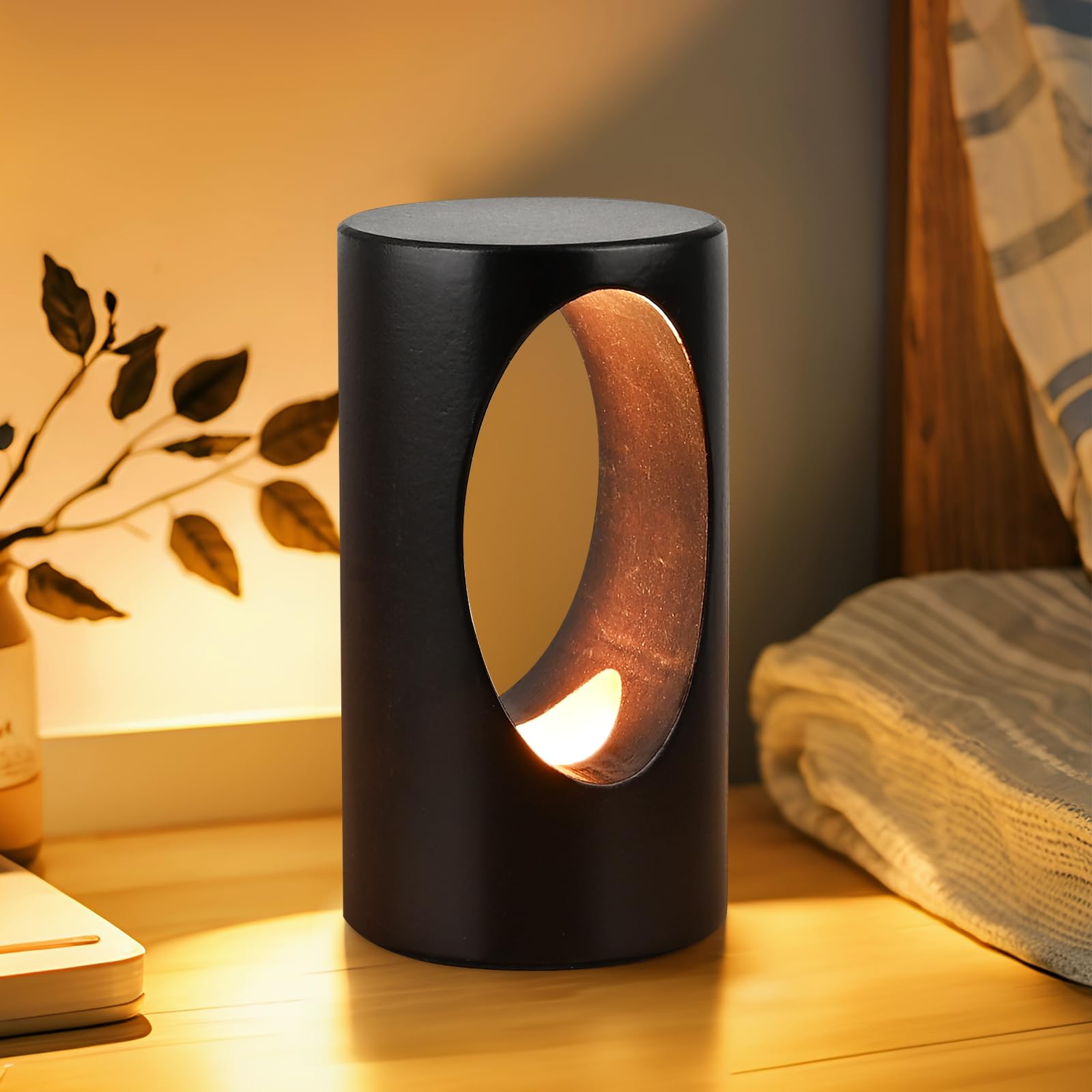 LEDの木製の電気スタンド、寝室のベッドサイドのナイトライト、創造的な家の装飾のテーブルランプ、ユニークな新築祝いのギフト