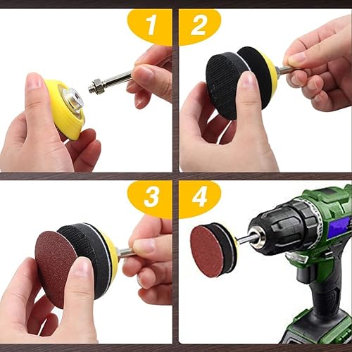 Miniatura 30 de SPEEDWOX Almohadilla de esponja suave de 2 pulgadas con gancho y bucle, paquete de 5 almohadillas de espuma suave, esponja de lijado, almohadilla