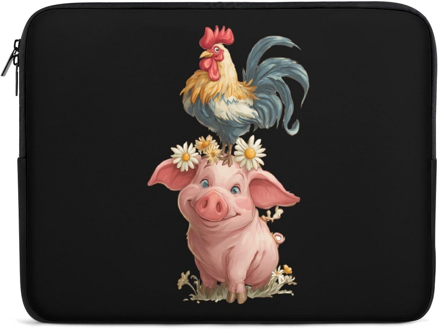 Funny Pigs and Chicken Laptop Sleeve Case Protective Computer Bag Carrying Briefcase