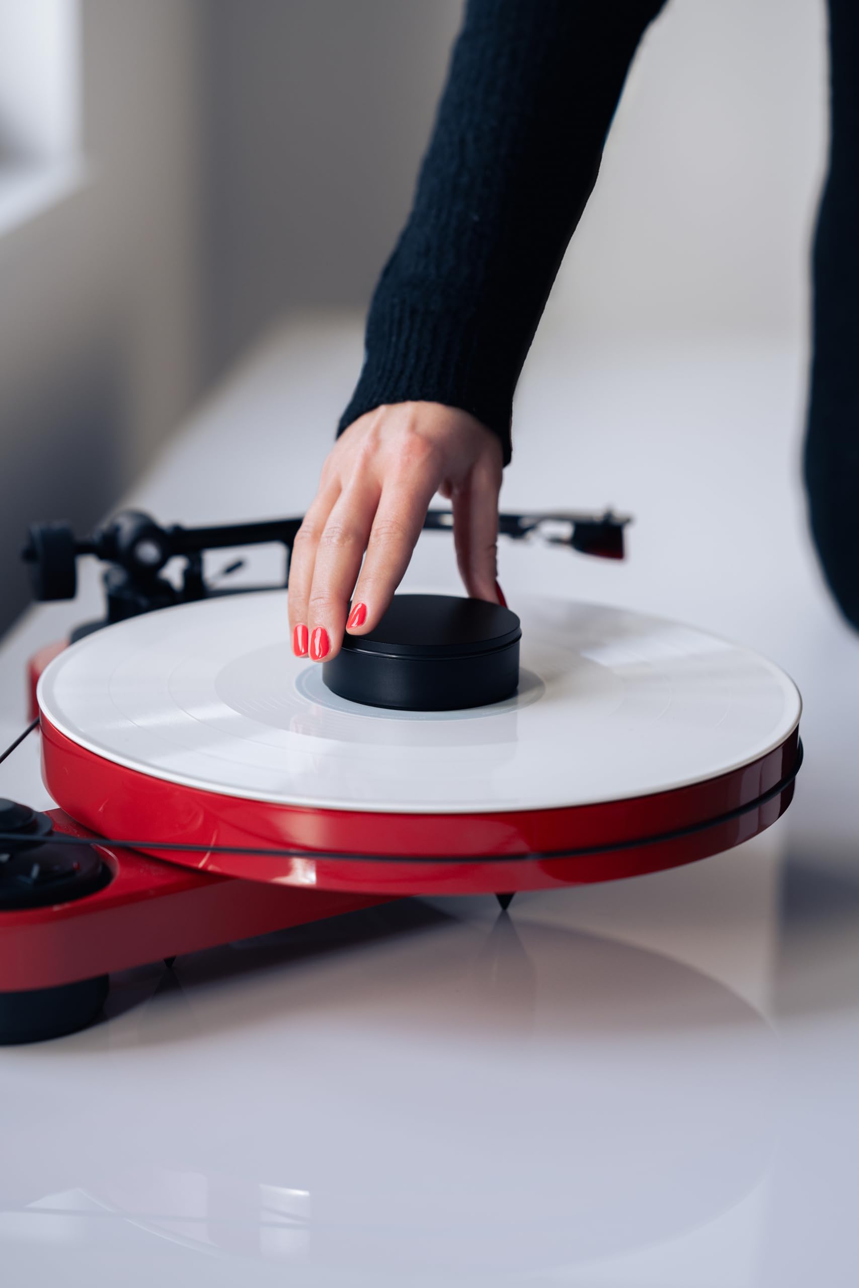 Pro-Ject Record Puck S, Elegante Placa de Aluminio para Reducir Las resonancias no deseadas (Negro)