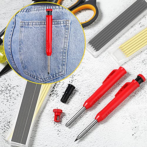 Outus Solid Carpenter Pencil With Sharpener And Leads Mechanical Pencils For Wood Flooring Marker Carpenters Drawing Scriber Woodworking Architect () #TOP5